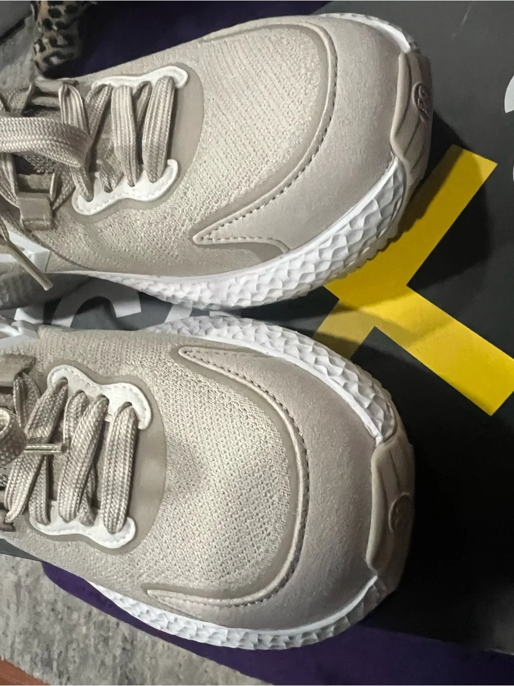 G/FORE Beige and White Mesh Golf Sneakers